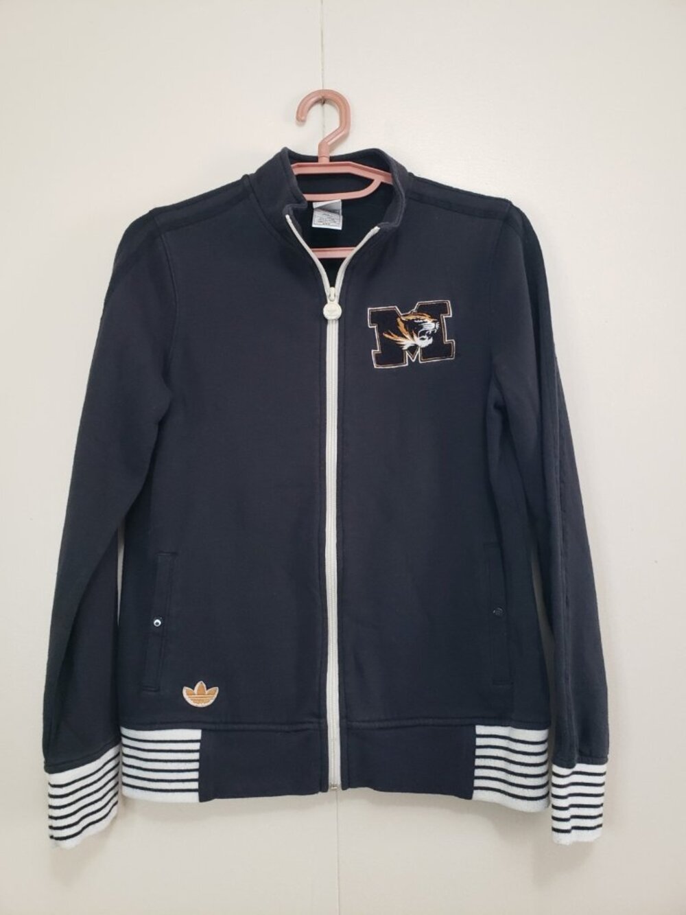 VTG 90s Adidas Women M Jacket Missouri University Tigers MU Zip Up Trefoil FLAW